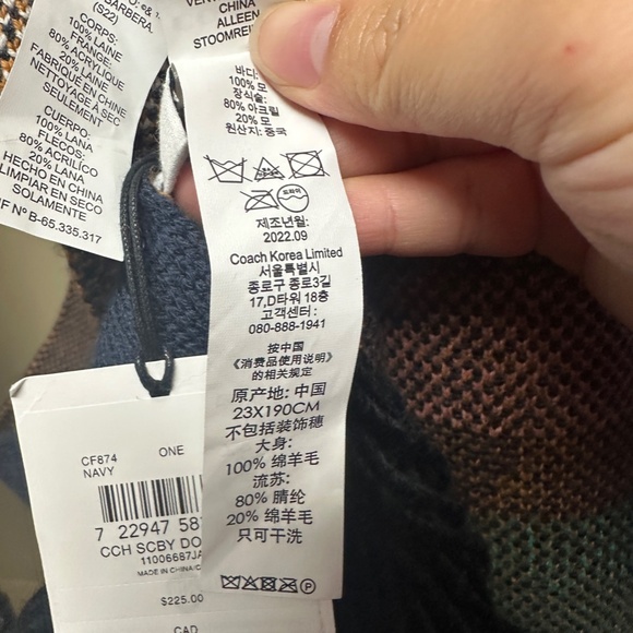 NWT! Rare! Coach X Scooby Doo! Muffler Women's/Unisex Scarf In Merino Wool CF874 - Picture 7 of 8